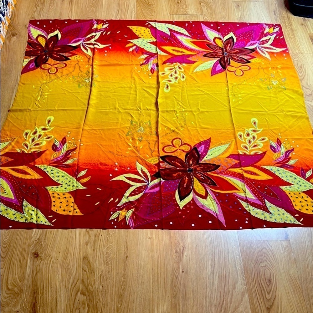 Gottex 57” Square Extra Large 100% Silk Wrap Scarf Swim Wrap